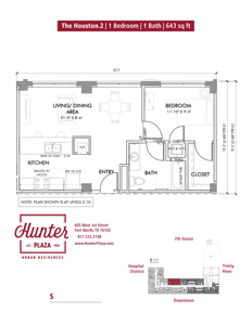 The Houston .2 | 1 Bedroom | 1 Bath | 643 sq ft*